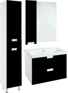 Зеркало-шкаф Bellezza Пегас 80см левый чёрный 00000008058